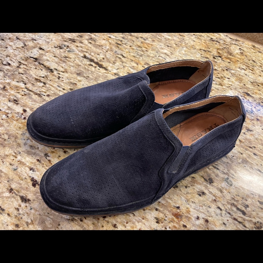 Men's Trask Bradley Slip on Suede Loafers Shoes Size 12M Navy Blue